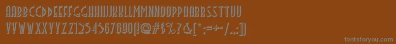 フォントFacets – 茶色の背景に灰色の文字