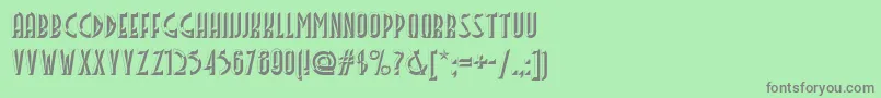 フォントFacets – 緑の背景に灰色の文字