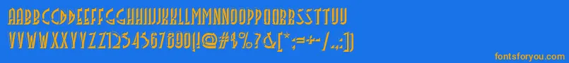 フォントFacets – オレンジ色の文字が青い背景にあります。