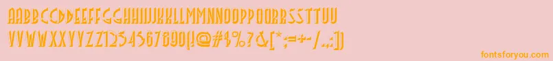 フォントFacets – オレンジの文字がピンクの背景にあります。