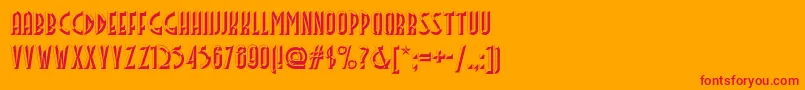 Facets Font – Red Fonts on Orange Background