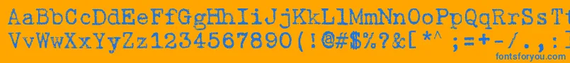 GabrieleD-Schriftart – Blaue Schriften auf orangefarbenem Hintergrund