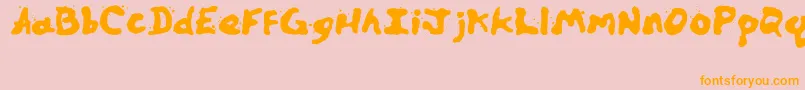 Zillspills-Schriftart – Orangefarbene Schriften auf rosa Hintergrund