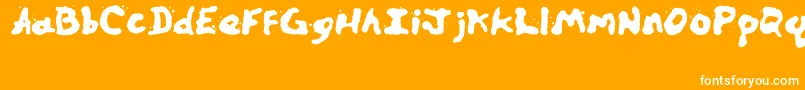 Zillspills-Schriftart – Weiße Schriften auf orangefarbenem Hintergrund