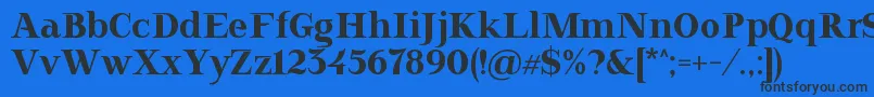 Doriel-Schriftart – Schwarze Schriften auf blauem Hintergrund