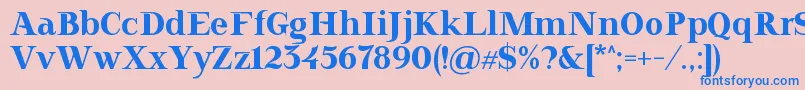 フォントDoriel – ピンクの背景に青い文字