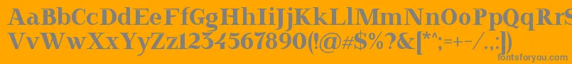 フォントDoriel – オレンジの背景に灰色の文字