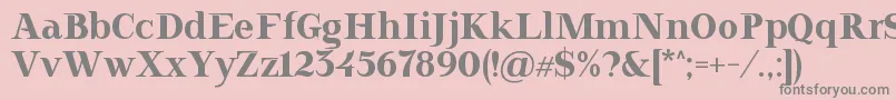 フォントDoriel – ピンクの背景に灰色の文字