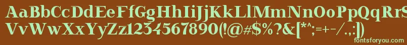 Doriel-fontti – vihreät fontit ruskealla taustalla