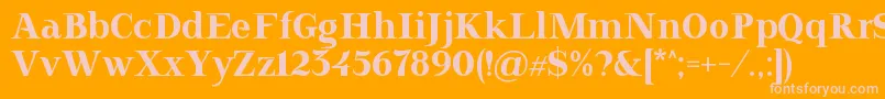 フォントDoriel – オレンジの背景にピンクのフォント