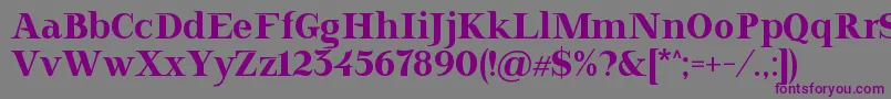 フォントDoriel – 紫色のフォント、灰色の背景