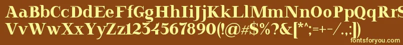 Doriel-fontti – keltaiset fontit ruskealla taustalla