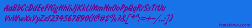 Шрифт BrushtypeSemiboldItalicRegular – фиолетовые шрифты на синем фоне