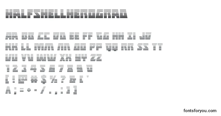 Halfshellherograd Font – alphabet, numbers, special characters