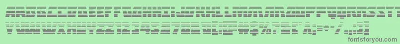 Halfshellherograd-fontti – harmaat kirjasimet vihreällä taustalla