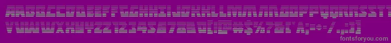 フォントHalfshellherograd – 紫の背景に灰色の文字