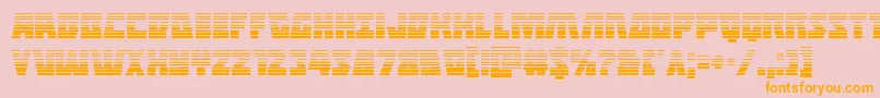 Halfshellherograd-Schriftart – Orangefarbene Schriften auf rosa Hintergrund