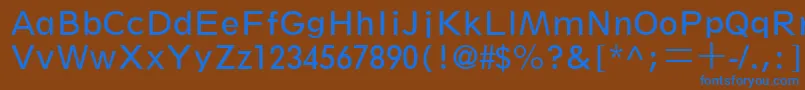 フォントThinxSsi – 茶色の背景に青い文字