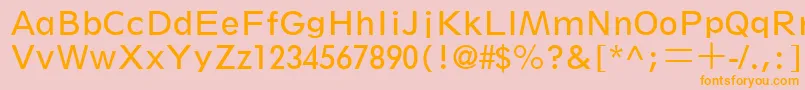 フォントThinxSsi – オレンジの文字がピンクの背景にあります。