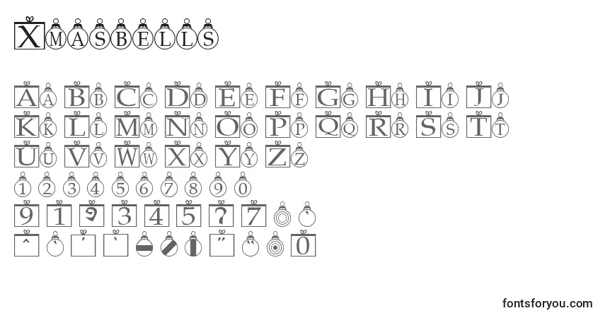 Шрифт Xmasbells – алфавит, цифры, специальные символы