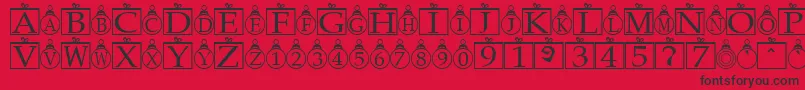 Czcionka Xmasbells – czarne czcionki na czerwonym tle