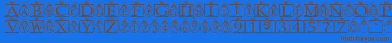 Xmasbells Font – Brown Fonts on Blue Background