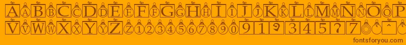 Xmasbells Font – Brown Fonts on Orange Background