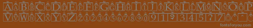 Xmasbells Font – Gray Fonts on Brown Background