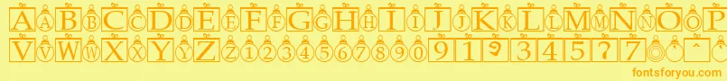 Xmasbells Font – Orange Fonts on Yellow Background