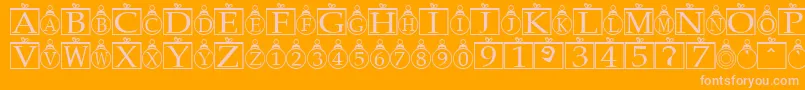 フォントXmasbells – オレンジの背景にピンクのフォント