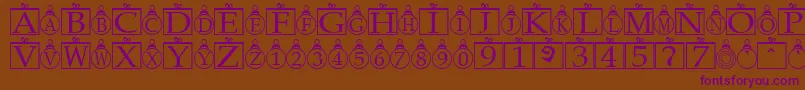 Xmasbells-Schriftart – Violette Schriften auf braunem Hintergrund