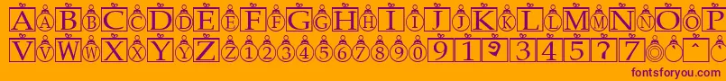 Xmasbells-fontti – violetit fontit oranssilla taustalla
