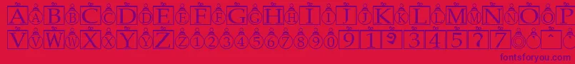Fonte Xmasbells – fontes roxas em um fundo vermelho