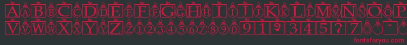 Xmasbells-fontti – punaiset fontit mustalla taustalla