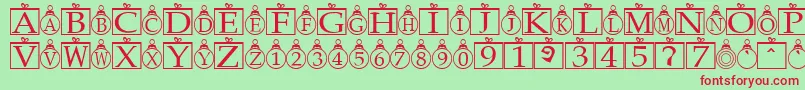 Xmasbells Font – Red Fonts on Green Background