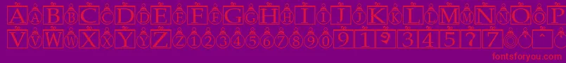 Шрифт Xmasbells – красные шрифты на фиолетовом фоне