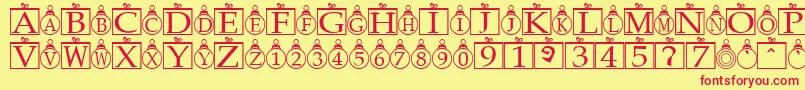 フォントXmasbells – 赤い文字の黄色い背景