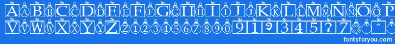 フォントXmasbells – 青い背景に白い文字