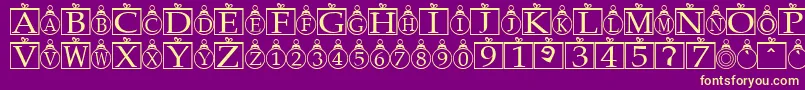 Xmasbells Font – Yellow Fonts on Purple Background