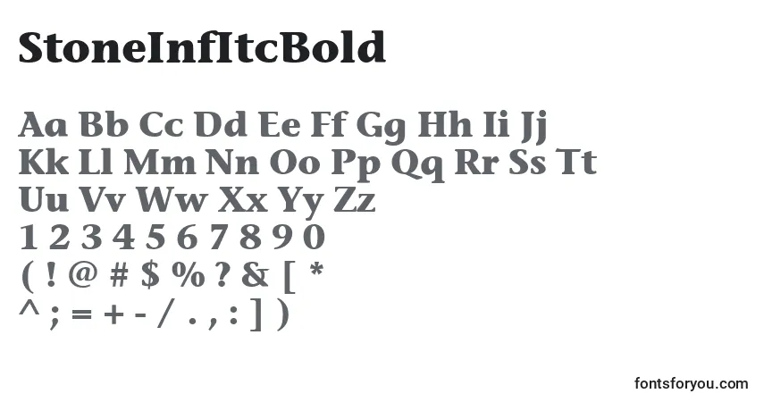 StoneInfItcBoldフォント–アルファベット、数字、特殊文字