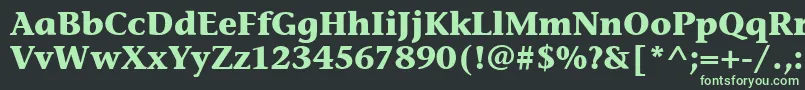 フォントStoneInfItcBold – 黒い背景に緑の文字