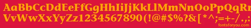 フォントStoneInfItcBold – 赤い背景にオレンジの文字