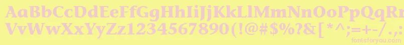フォントStoneInfItcBold – ピンクのフォント、黄色の背景
