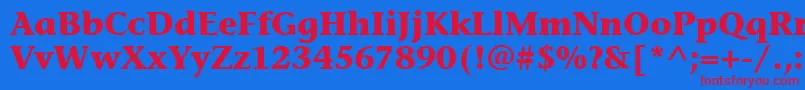 フォントStoneInfItcBold – 赤い文字の青い背景