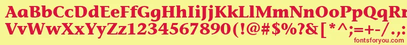 StoneInfItcBold Font – Red Fonts on Yellow Background