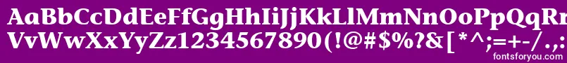 フォントStoneInfItcBold – 紫の背景に白い文字