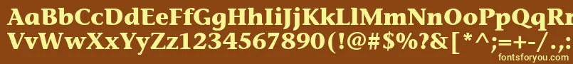 StoneInfItcBold-fontti – keltaiset fontit ruskealla taustalla