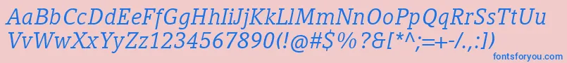 CompatilLetterLtComItalic Font – Blue Fonts on Pink Background