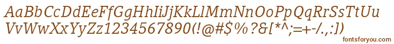 Шрифт CompatilLetterLtComItalic – коричневые шрифты на белом фоне