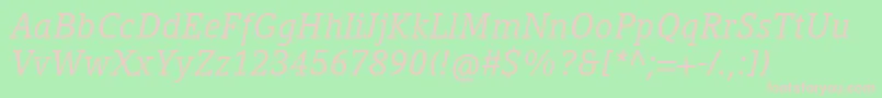 CompatilLetterLtComItalic Font – Pink Fonts on Green Background